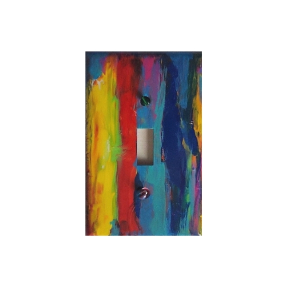 Hand Crafted Abstract Design Single Toggle Light Switch Plate